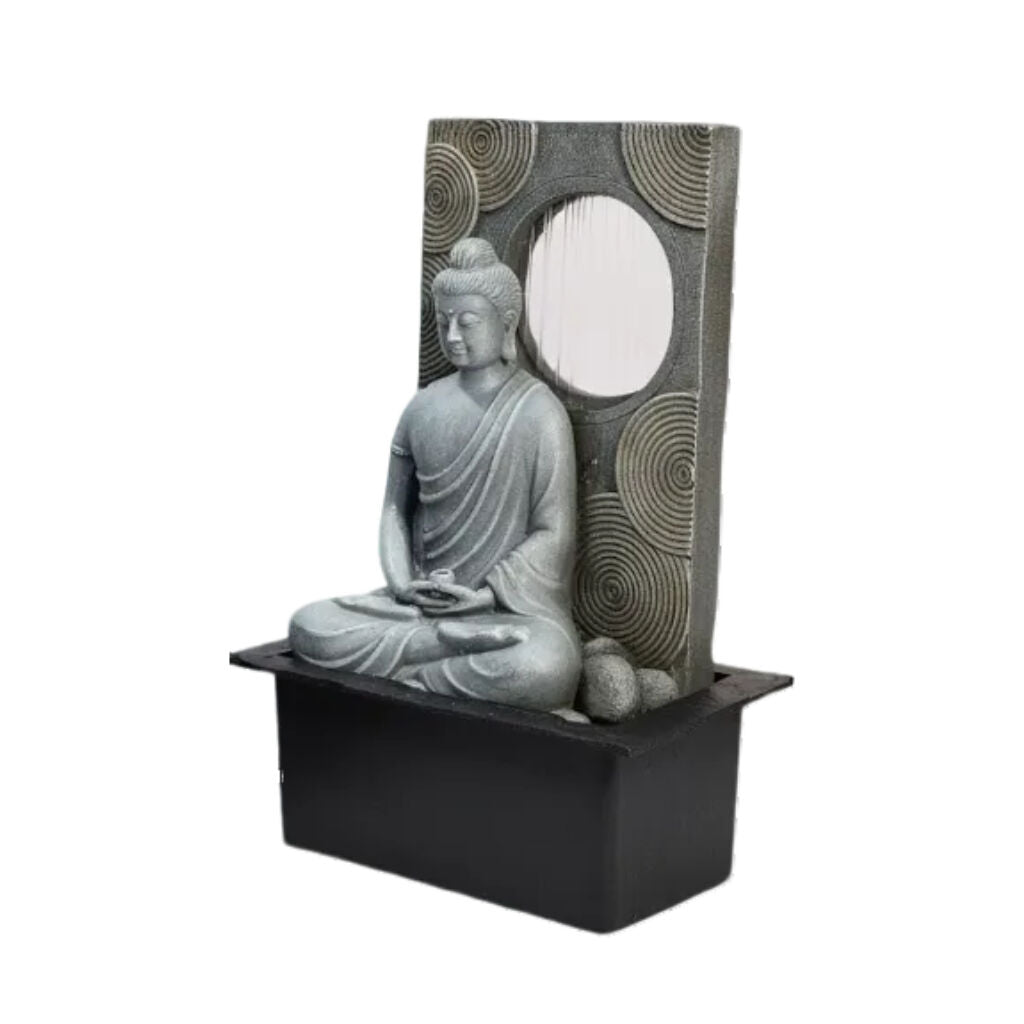Willow &amp; Silk Water Feature Fountain Raining Slab Buddha 31x23x40cm