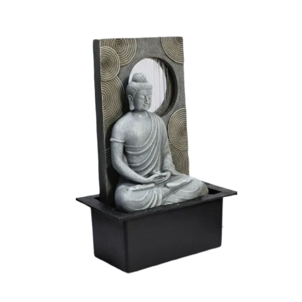 Willow &amp; Silk Water Feature Fountain Raining Slab Buddha 31x23x40cm