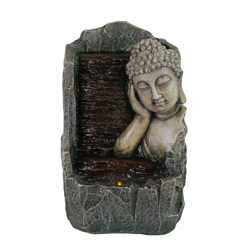 Willow &amp; Silk Water Feature Fountain Buddha Trickle 25x17x40cm