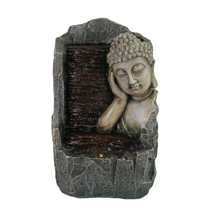 Willow &amp; Silk Water Feature Fountain Buddha Trickle 25x17x40cm