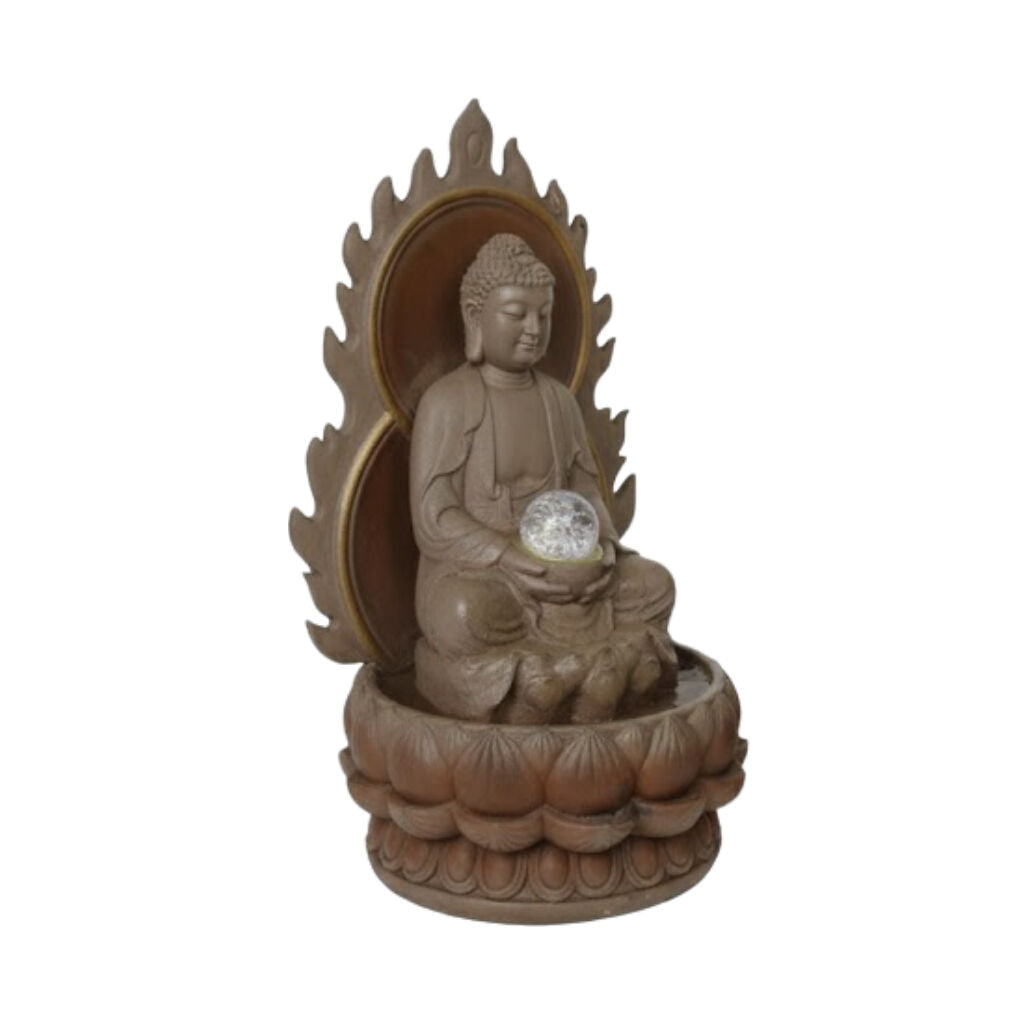 Willow &amp; Silk Water Feature Fountain Glorified Buddha 22x22x40.5cm