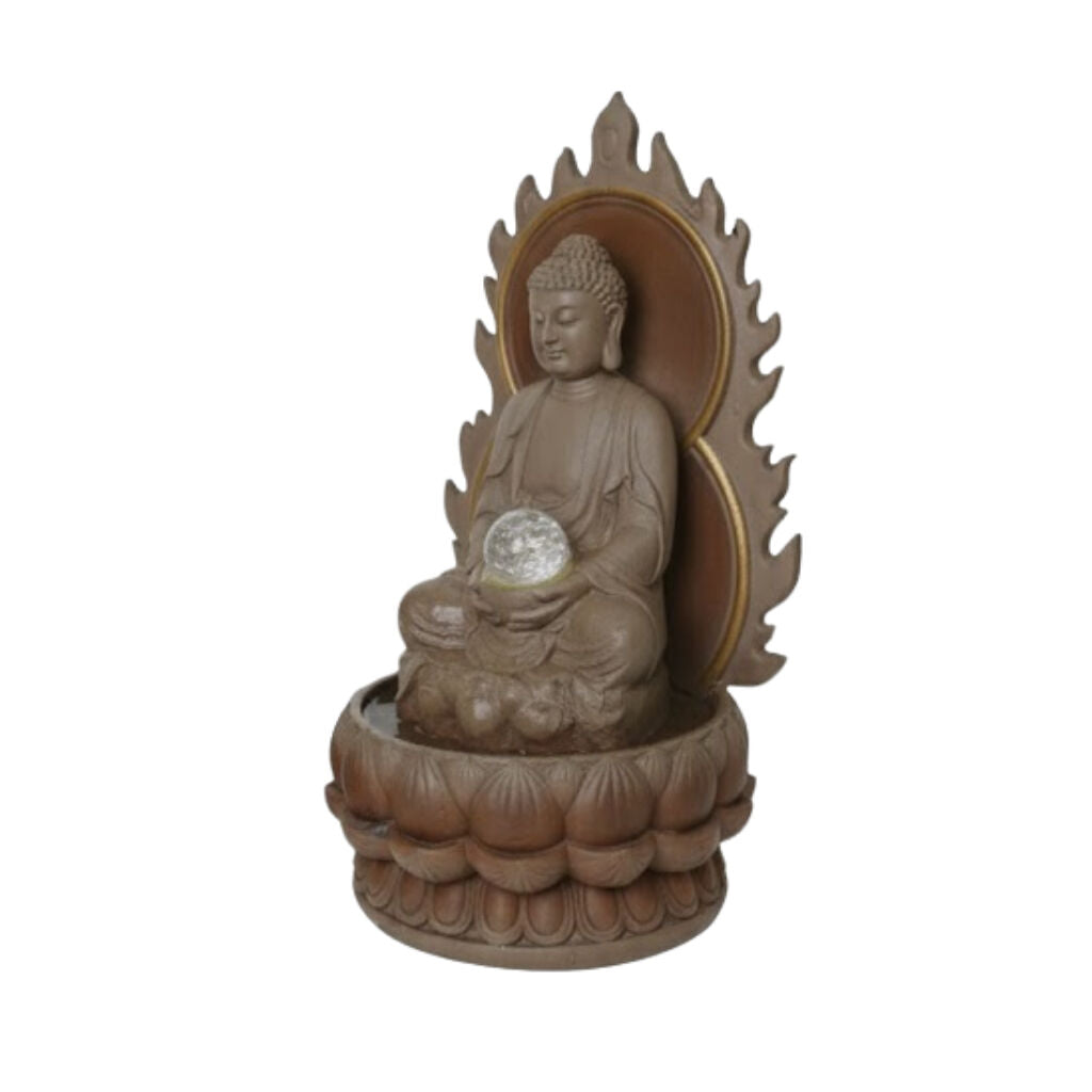 Willow &amp; Silk Water Feature Fountain Glorified Buddha 22x22x40.5cm
