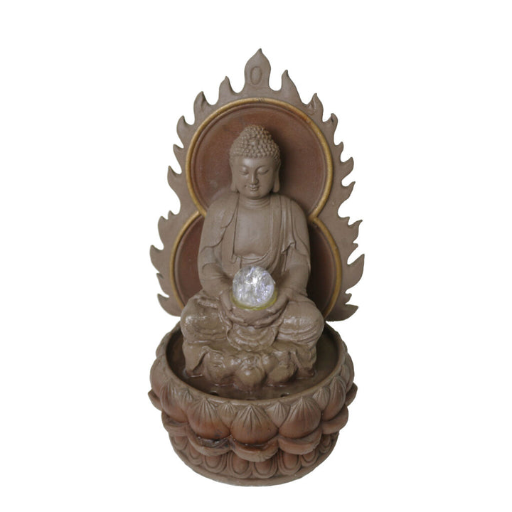 Willow &amp; Silk Water Feature Fountain Glorified Buddha 22x22x40.5cm
