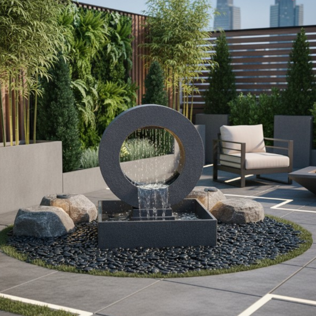 Willow &amp; Silk Water Feature Fountain Halo 105x105x125cm