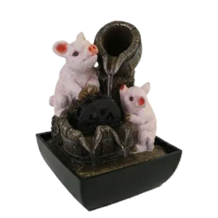 Willow &amp; Silk Water Feature Fountain Piggy Wheel 13x13x18cm
