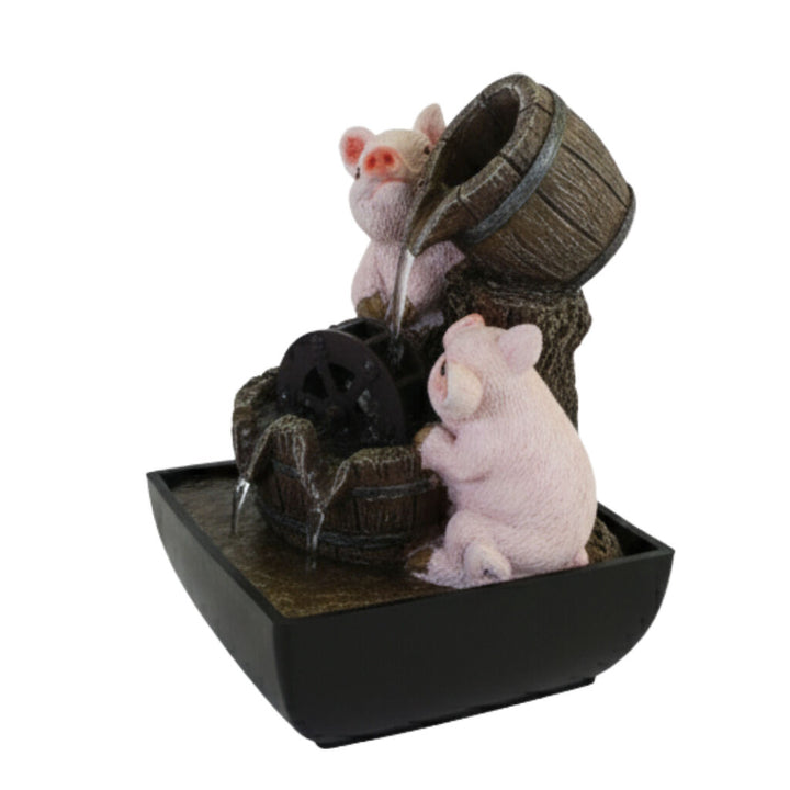 Willow &amp; Silk Water Feature Fountain Piggy Wheel 13x13x18cm