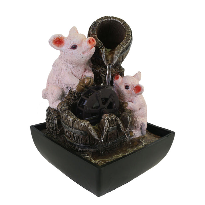 Willow &amp; Silk Water Feature Fountain Piggy Wheel 13x13x18cm