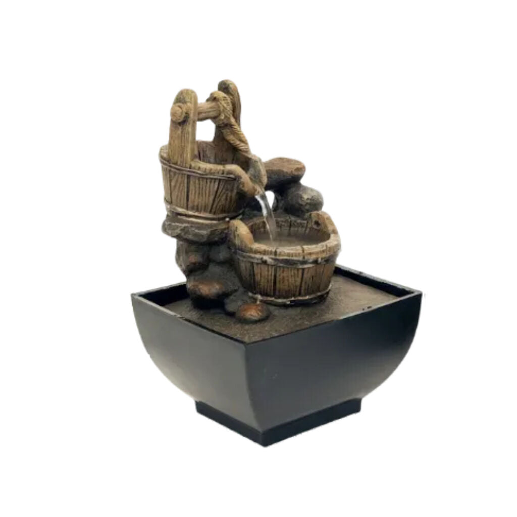 Willow &amp; Silk Water Feature Fountain Buckets Cascade 13x13x18cm