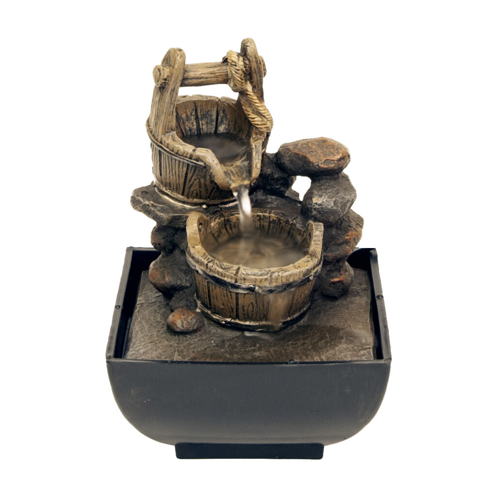 Willow &amp; Silk Water Feature Fountain Buckets Cascade 13x13x18cm