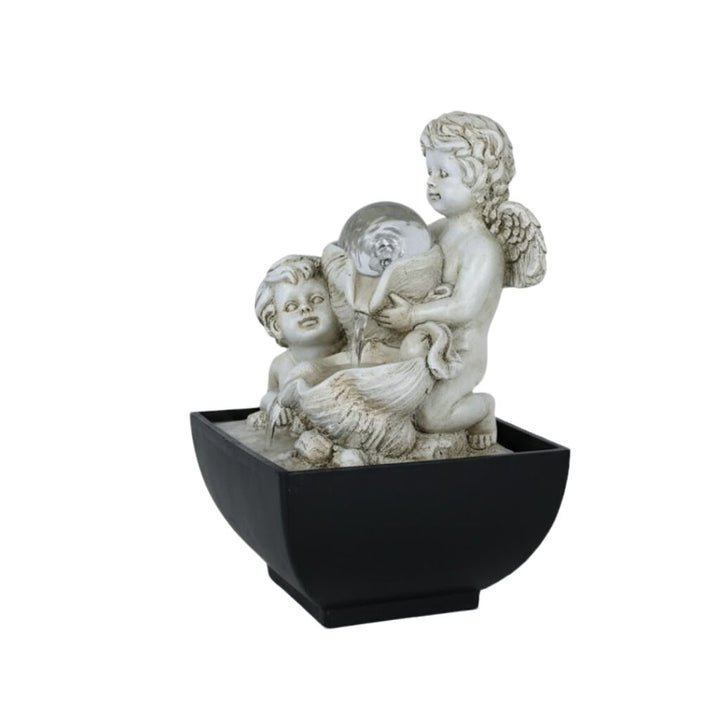 Willow &amp; Silk Water Feature Fountain Shell Cherubs 14x14x20cm