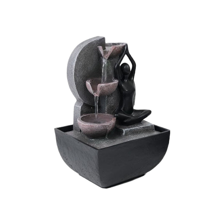 Willow &amp; Silk Water Feature Fountain Yoga Pots 14x14x22cm