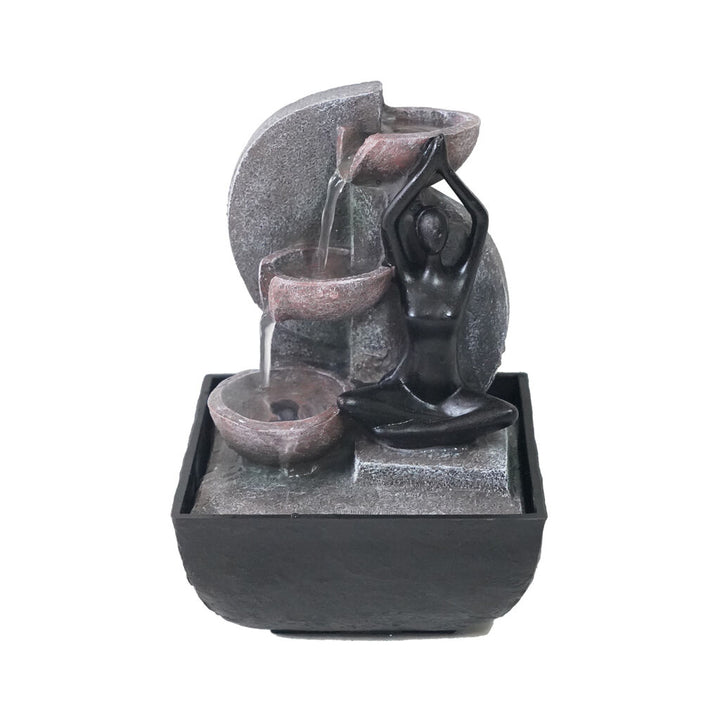 Willow &amp; Silk Water Feature Fountain Yoga Pots 14x14x22cm