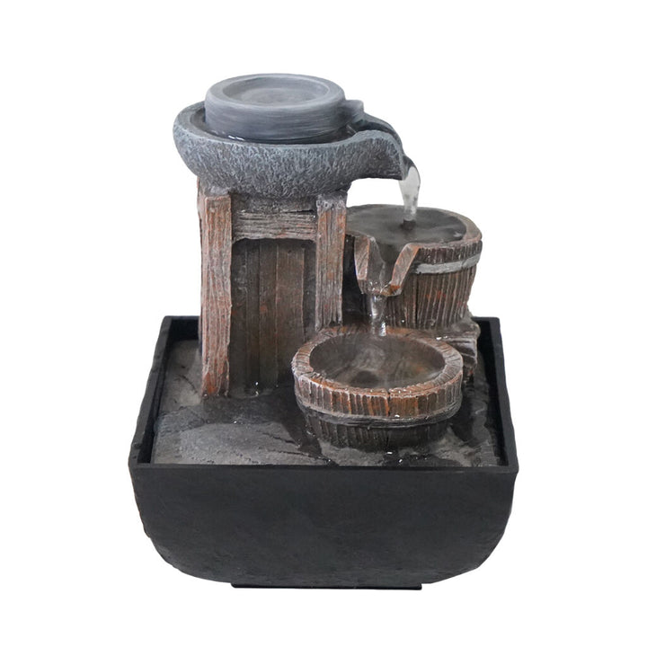 Willow &amp; Silk Water Feature Fountain Stone Mill 14x14x22cm