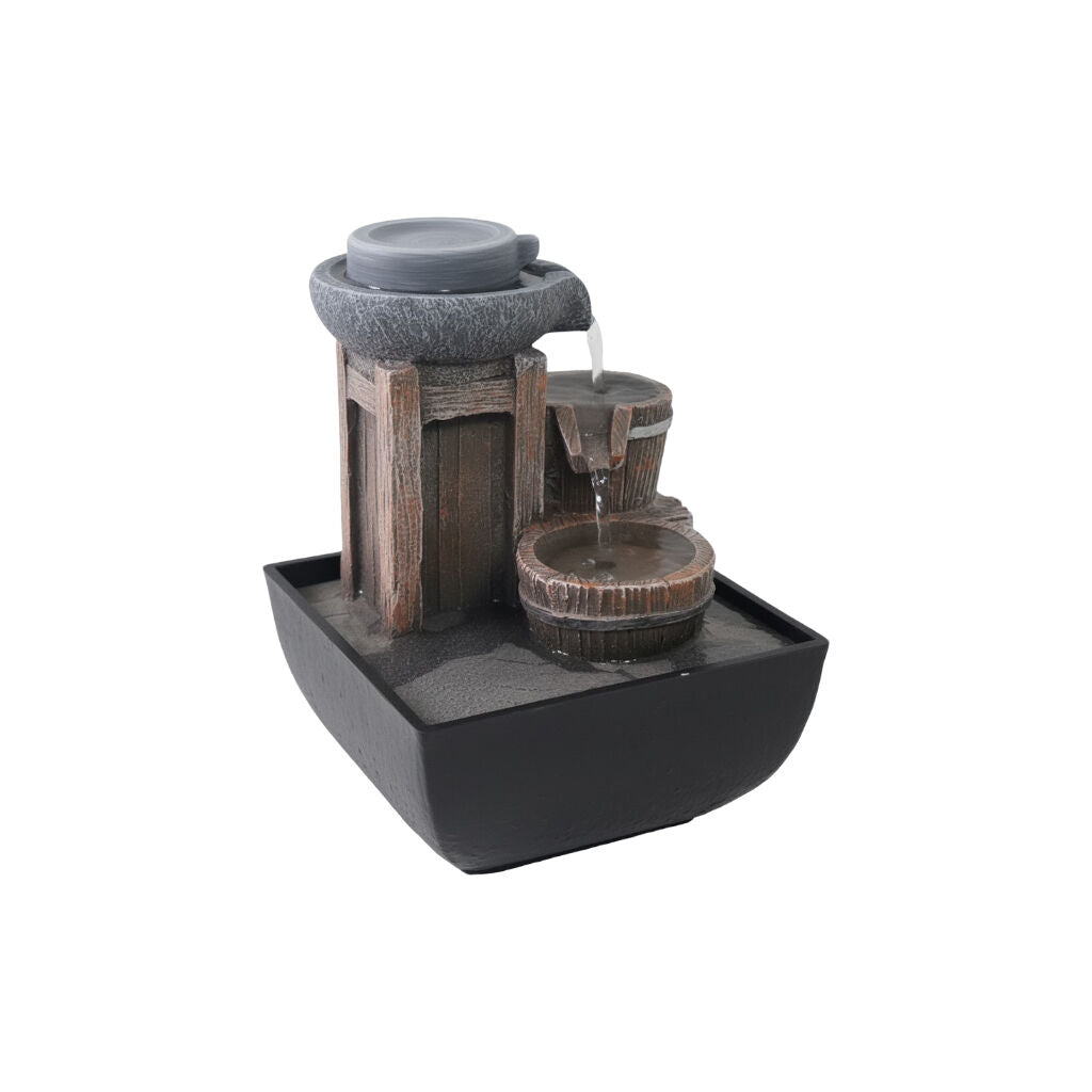 Willow &amp; Silk Water Feature Fountain Stone Mill 14x14x22cm