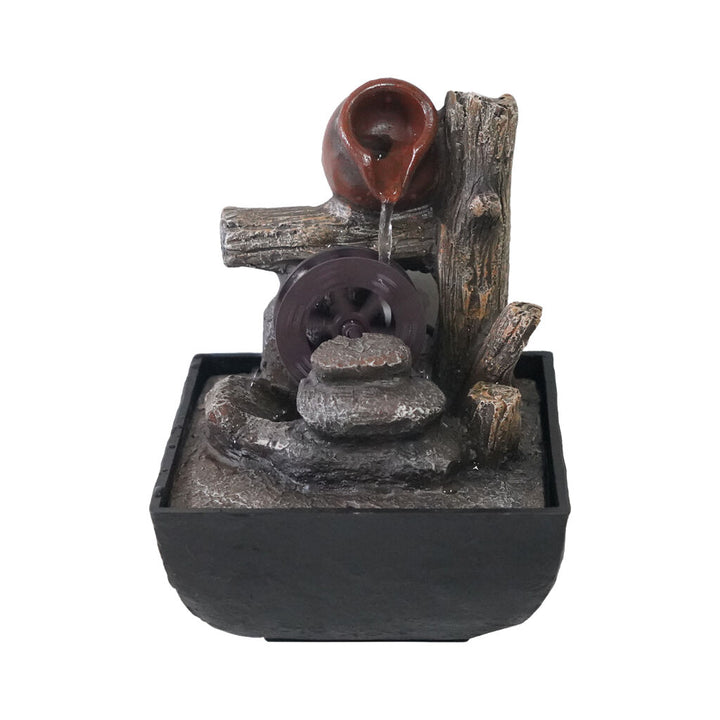 Willow &amp; Silk Water Feature Fountain Pot Wheel 14x14x22cm