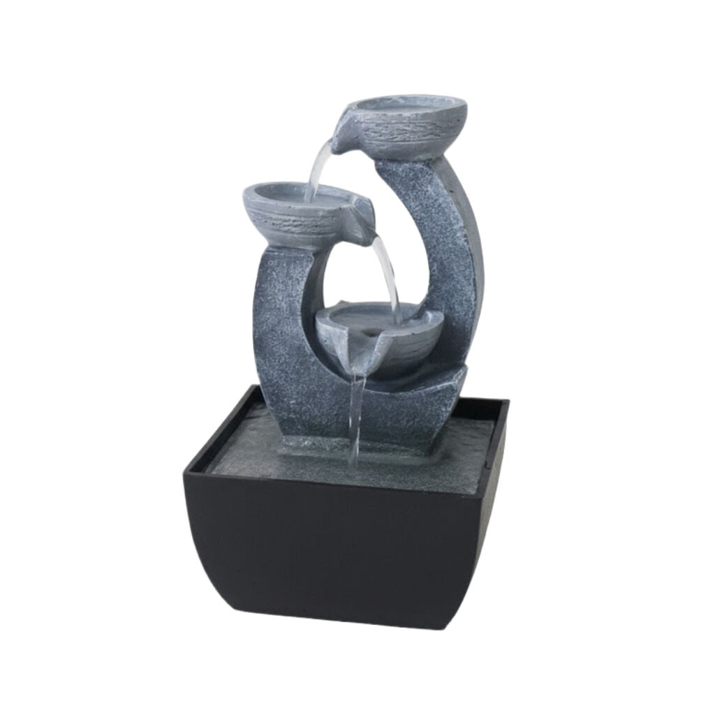 Willow &amp; Silk Water Feature Fountain Curl Pots 14x14x22cm