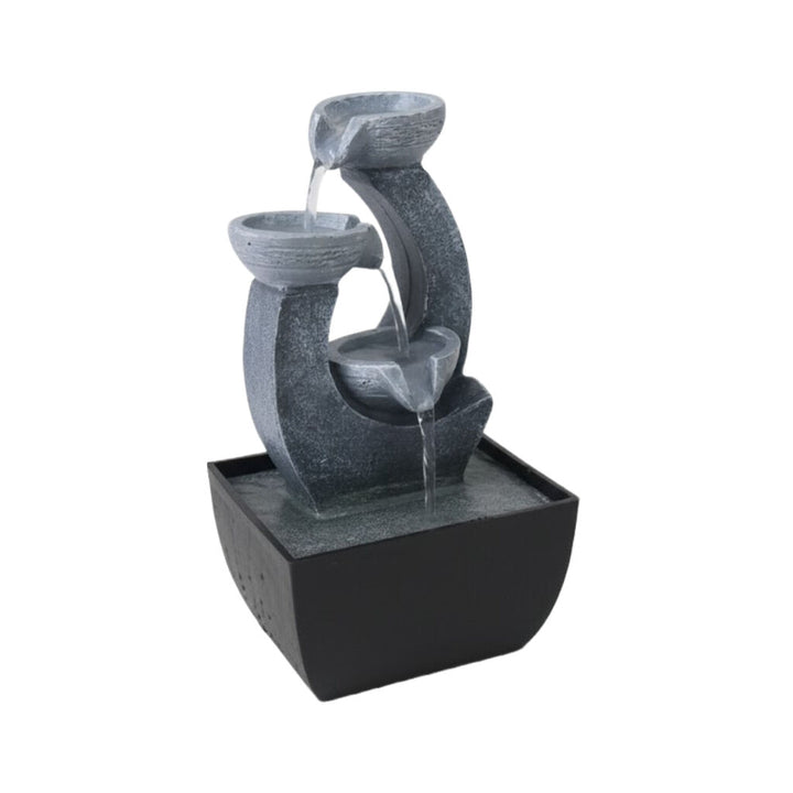 Willow &amp; Silk Water Feature Fountain Curl Pots 14x14x22cm