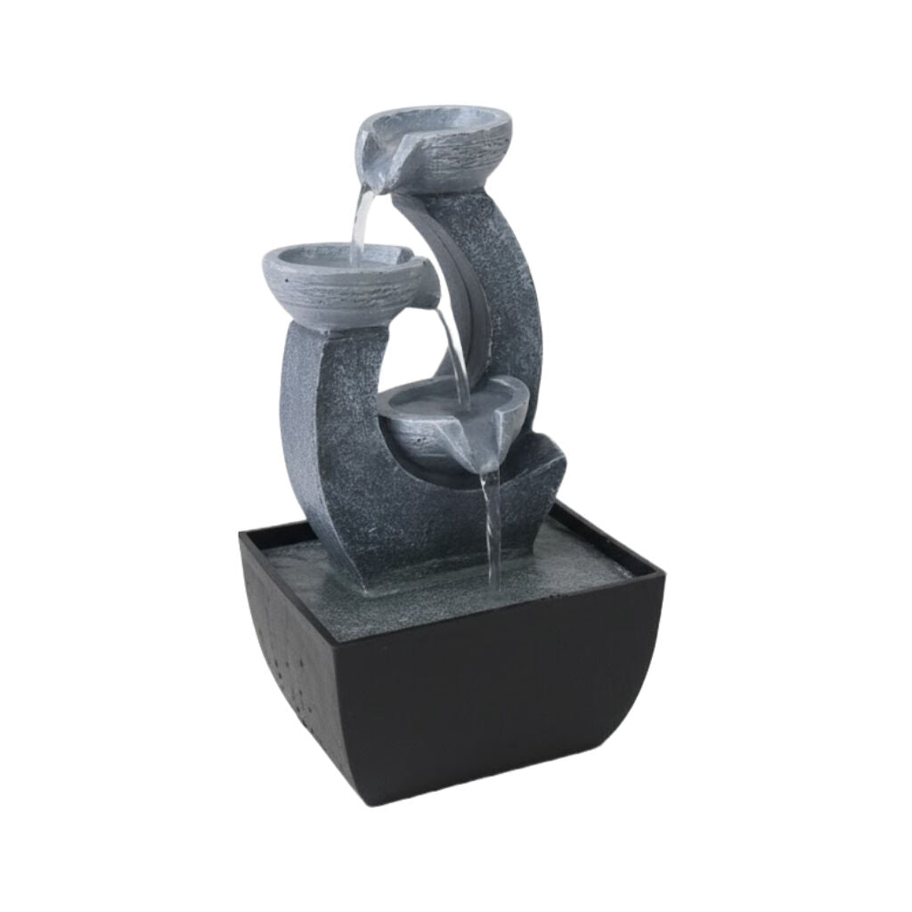 Willow &amp; Silk Water Feature Fountain Pillar Pots 14x14x22cm