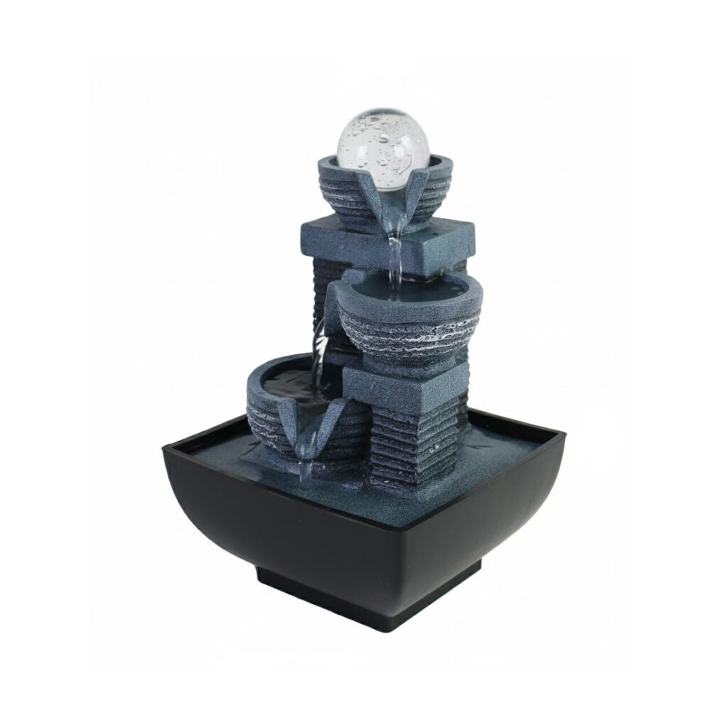Willow &amp; Silk Water Feature Fountain Pottery Tower 14x14x20cm