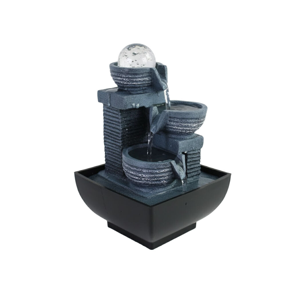 Willow &amp; Silk Water Feature Fountain Pottery Tower 14x14x20cm