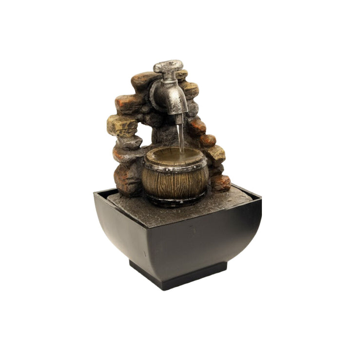 Willow &amp; Silk Water Feature Fountain Tap Barrel 13x13x18cm