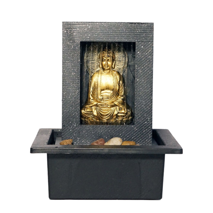 Willow &amp; Silk Water Feature Fountain Buddha Rain 21x18x25cm
