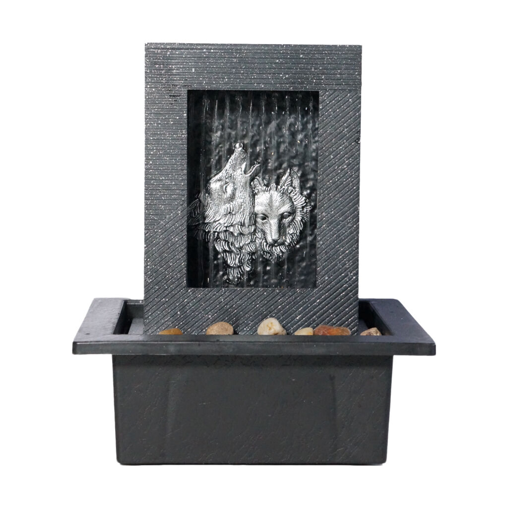 Willow &amp; Silk Water Feature Fountain Wolf Rain 21x18x25cm