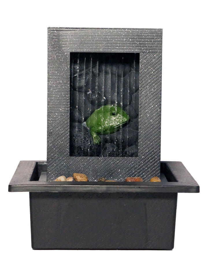 Willow &amp; Silk Water Feature Fountain Frog Rain 21x18x25cm