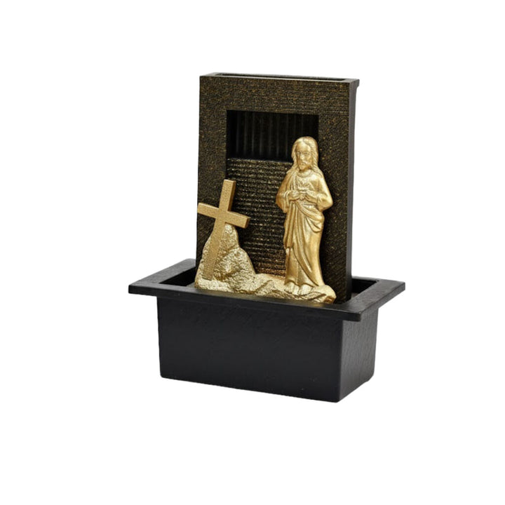 Willow &amp; Silk Water Feature Fountain Jesus Rain 21x18x25cm