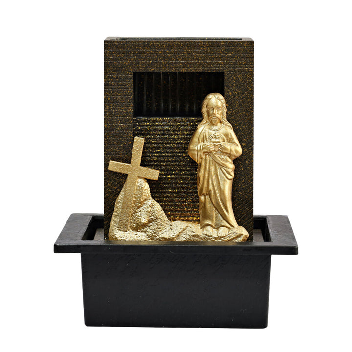Willow &amp; Silk Water Feature Fountain Jesus Rain 21x18x25cm