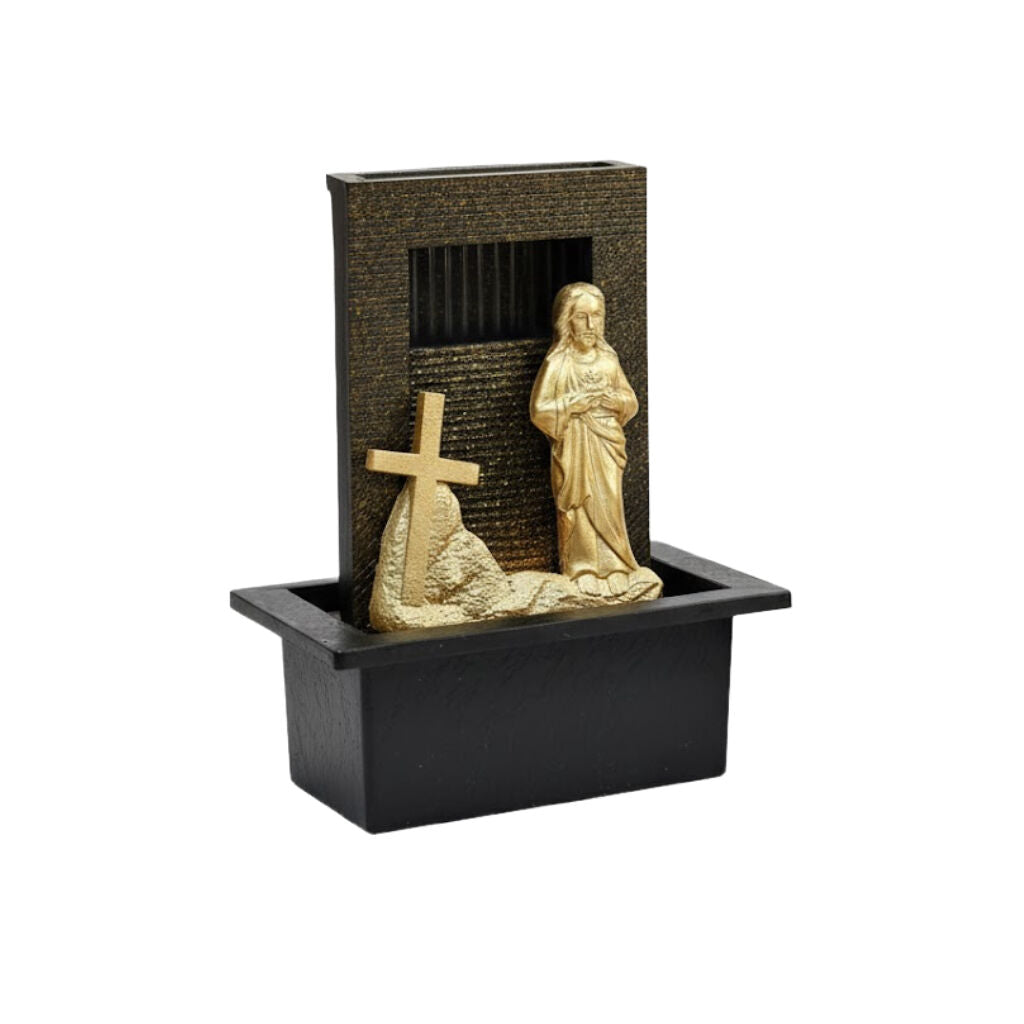 Willow &amp; Silk Water Feature Fountain Jesus Rain 21x18x25cm