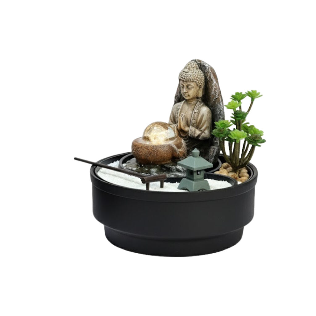 Willow &amp; Silk Water Feature Fountain Buddha Sandpit Flow 21x21x21cm