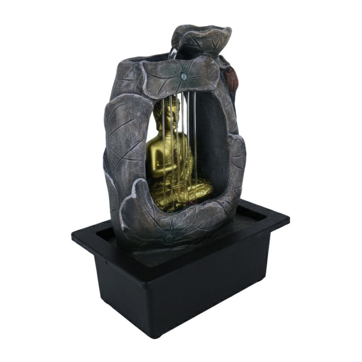 Willow &amp; Silk Water Feature Fountain Raining Zen Buddha 24x18x27cm