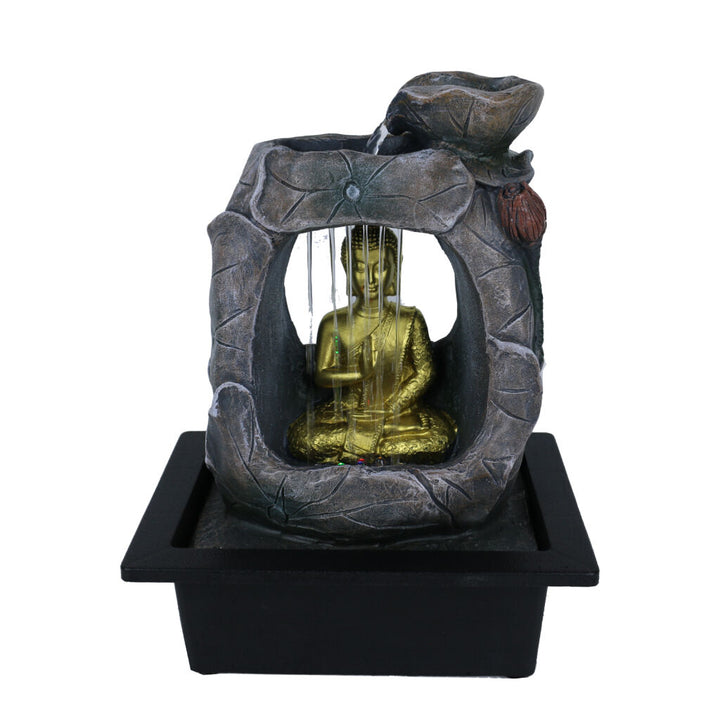 Willow &amp; Silk Water Feature Fountain Raining Zen Buddha 24x18x27cm