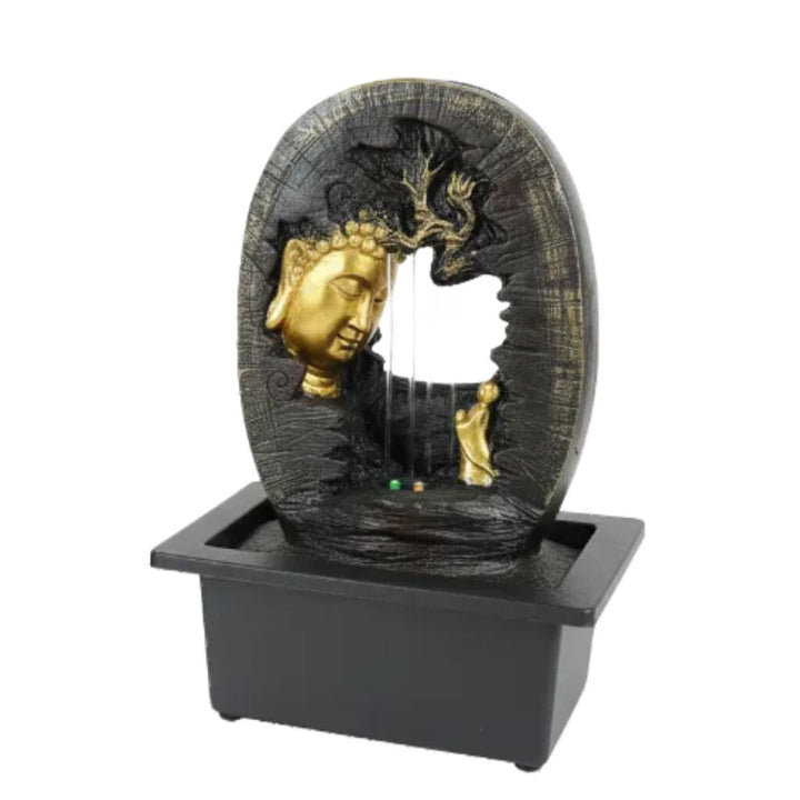 Willow &amp; Silk Water Feature Fountain Raining Tranquil Buddha 24x18x27cm