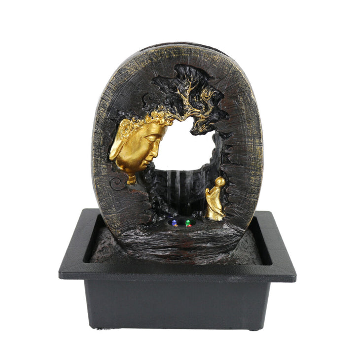 Willow &amp; Silk Water Feature Fountain Raining Tranquil Buddha 24x18x27cm
