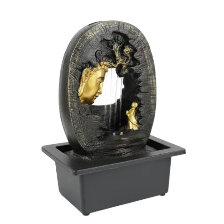 Willow &amp; Silk Water Feature Fountain Raining Tranquil Buddha 24x18x27cm