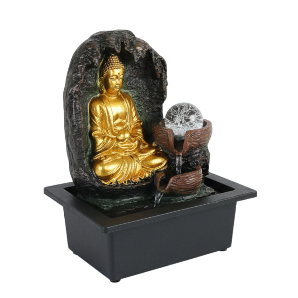 Willow &amp; Silk Water Feature Fountain Grotto Buddha 24x18x27cm