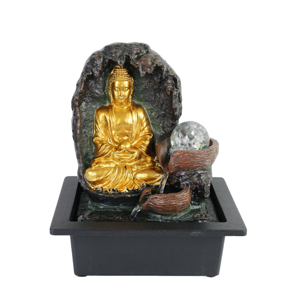 Willow &amp; Silk Water Feature Fountain Grotto Buddha 24x18x27cm