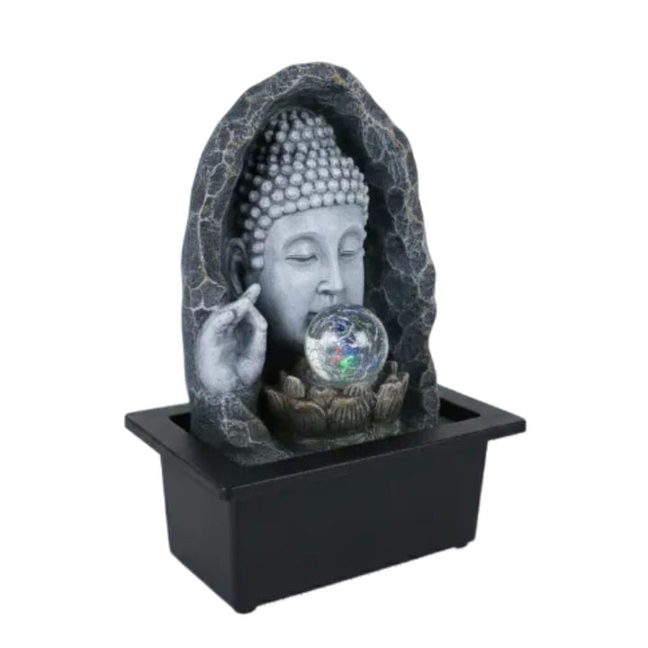 Willow &amp; Silk Water Feature Fountain Gazing Buddha 24x18x27cm