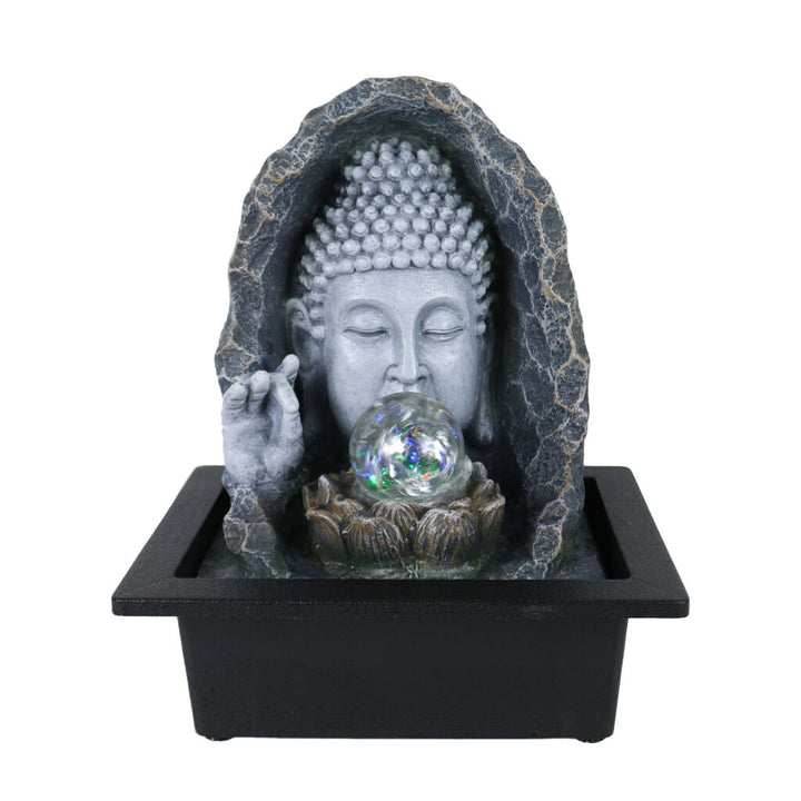 Willow &amp; Silk Water Feature Fountain Gazing Buddha 24x18x27cm