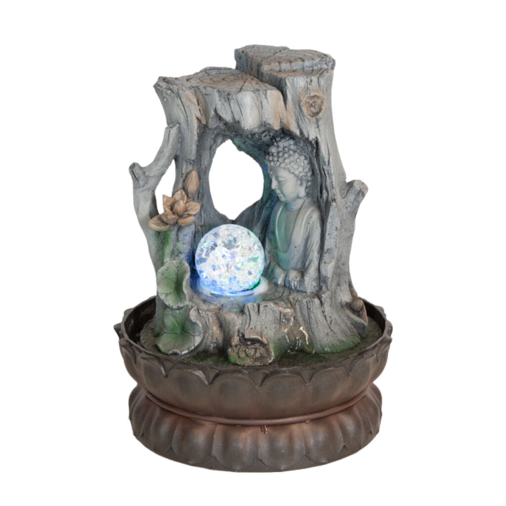 Willow &amp; Silk Water Feature Fountain Branch Buddha 21x21x28cm