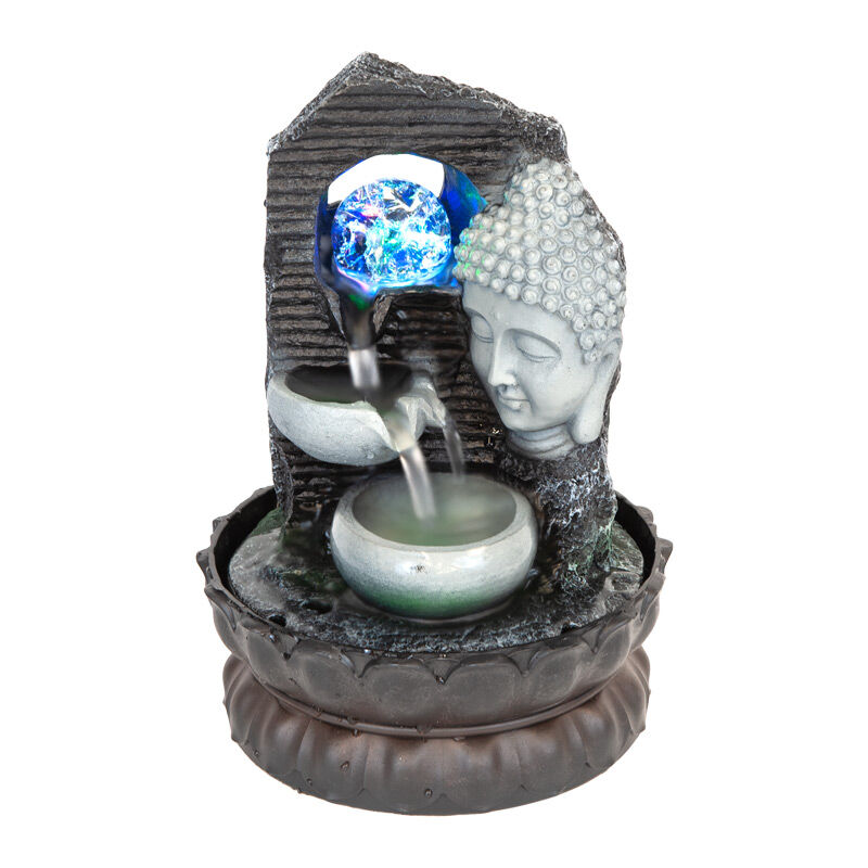 Willow &amp; Silk Water Feature Fountain Buddha Drift 21x21x29cm