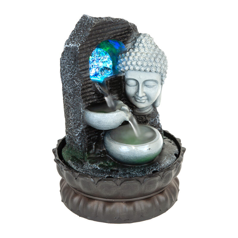Willow &amp; Silk Water Feature Fountain Buddha Drift 21x21x29cm