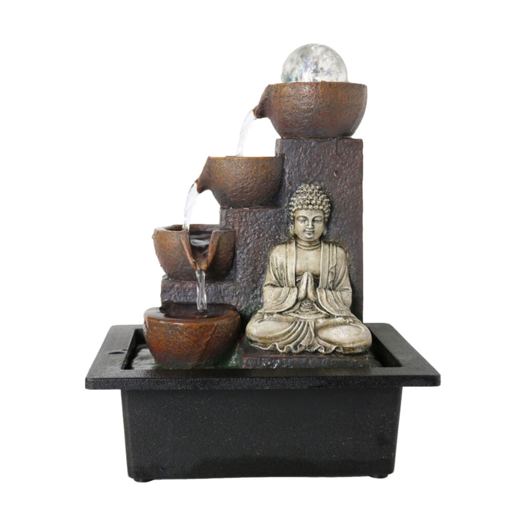 Willow &amp; Silk Water Feature Fountain Argil Buddha 23x18x29cm