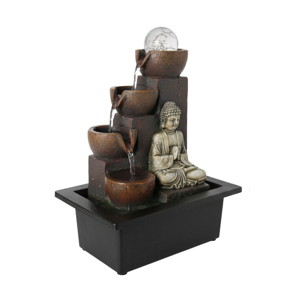 Willow &amp; Silk Water Feature Fountain Argil Buddha 23x18x29cm