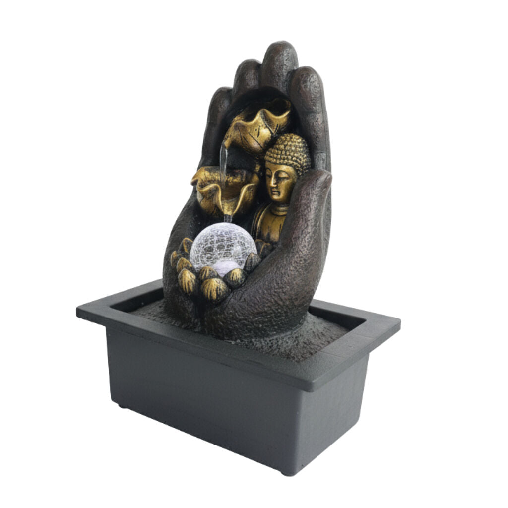 Willow &amp; Silk Water Feature Fountain Hand Buddha 23x18x27cm