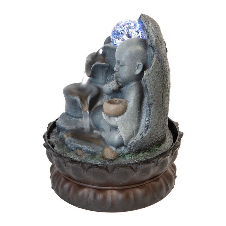 Willow &amp; Silk Water Feature Fountain Monk Drift 21x21x29cm
