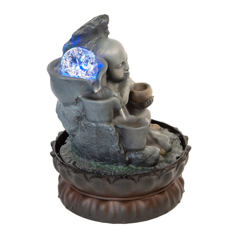 Willow &amp; Silk Water Feature Fountain Monk Drift 21x21x29cm