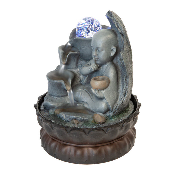 Willow &amp; Silk Water Feature Fountain Monk Drift 21x21x29cm